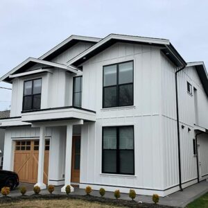 Gallery32 A modern new home, recently constructed, in black and white.